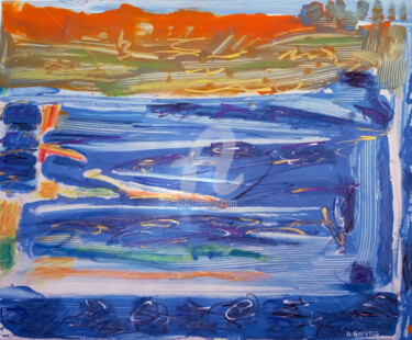 Pintura titulada "LA RIVIERE BLEUE" por Bernard Goeytes, Obra de arte original, Acrílico Montado en Bastidor de camilla de m…