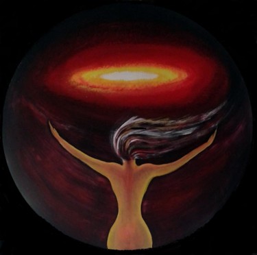 Painting titled "galaxie" by Bernard Jolly, Original Artwork, Acrylic