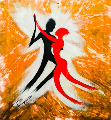 Painting titled "passion dance jazz/…" by Bernard Jolly, Original Artwork, Acrylic