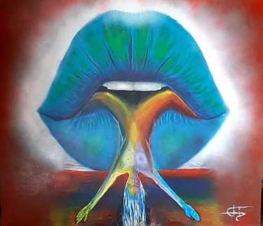 Peinture intitulée "Color sexy bouche" par Bernard Jolly, Œuvre d'art originale, Acrylique