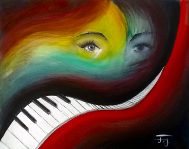 Painting titled "Concerto pour 4 pia…" by Bernard Jolly, Original Artwork, Acrylic