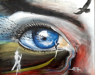 Картина под названием "cinescénie émotion…" - Bernard Jolly, Подлинное произведение искусства, Акрил
