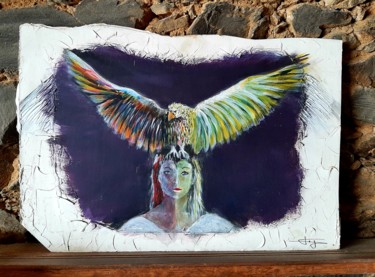 Painting titled "Bal des oiseaux fan…" by Bernard Jolly, Original Artwork, Acrylic