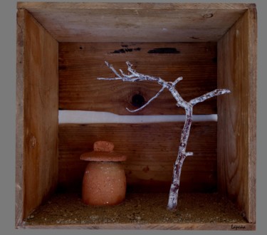 Skulptur mit dem Titel "L'arbre à palabre e…" von Bernard Lapeña, Original-Kunstwerk, Holz