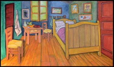 Peinture intitulée "la chambre à Vincent" par Bernard Leboeuf, Œuvre d'art originale, Acrylique