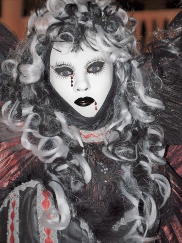 Fotografia intitolato "maschera # 4" da Bernard Levy, Opera d'arte originale, Fotografia digitale Montato su Metallo