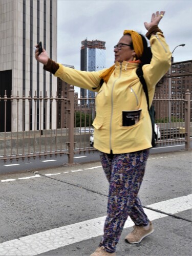Fotografia intitolato "selfie à Manhattan…" da Bernard Levy, Opera d'arte originale, Fotografia digitale