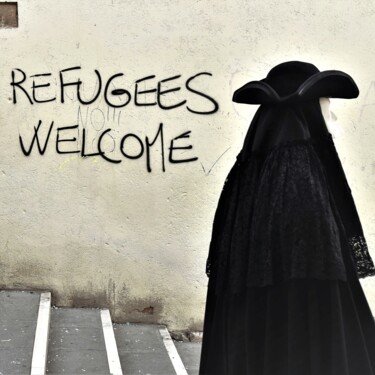 Fotografia intitolato "refugee in Venice" da Bernard Levy, Opera d'arte originale, Fotografia digitale