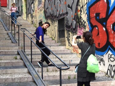 Fotografia zatytułowany „Bica Lisboa” autorstwa Bernard Levy, Oryginalna praca, Fotografia cyfrowa