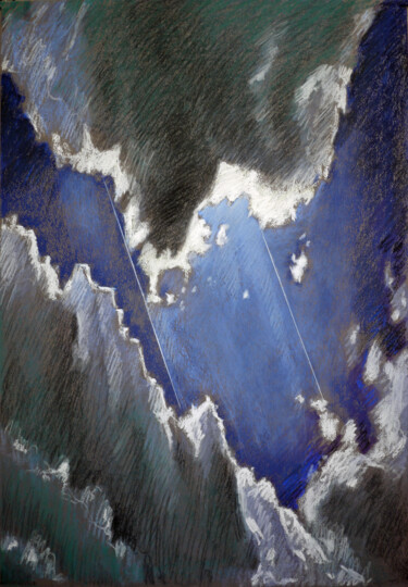Peinture intitulée "Torn sky" par Bernard Marie Collet, Œuvre d'art originale, Pastel