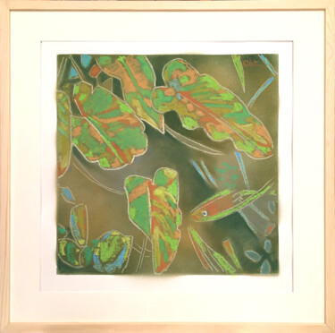 Malerei mit dem Titel "Aquatic" von Bernard Marie Collet, Original-Kunstwerk, Pastell