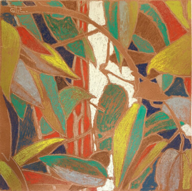 Pintura intitulada "Tropiques, ciel bla…" por Bernard Marie Collet, Obras de arte originais, Pastel
