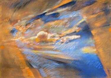 Painting titled "Au delà, le ciel" by Bernard Marie Collet, Original Artwork, Pastel