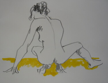 Drawing titled "croquis de nu" by Bernard Moutin, Original Artwork