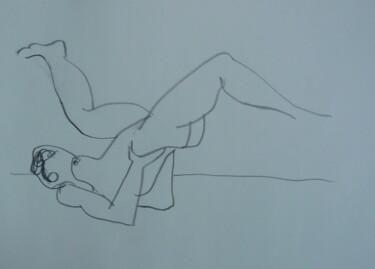 Drawing titled "Nu jambes en l'air" by Bernard Moutin, Original Artwork