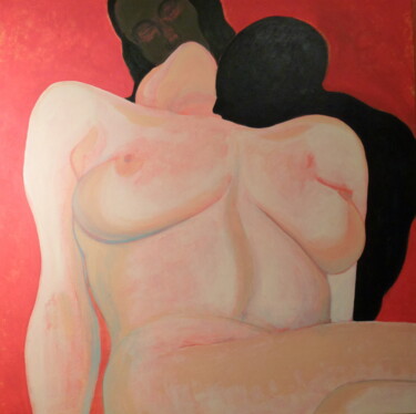 Painting titled "Grand nu à l'abandon" by Bernard Moutin, Original Artwork, Acrylic