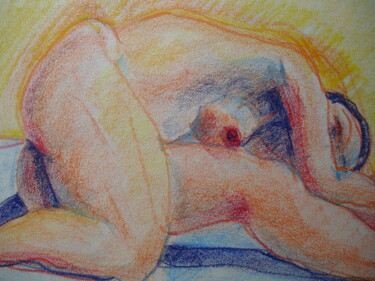Drawing titled "nu Pastel" by Bernard Moutin, Original Artwork
