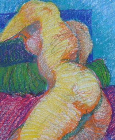 Drawing titled "nu Pastel" by Bernard Moutin, Original Artwork