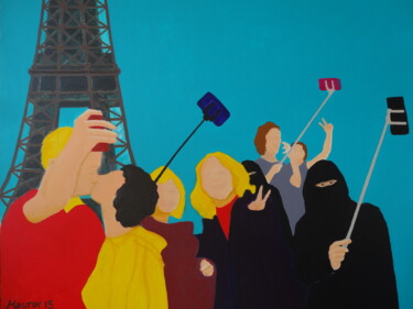 Peinture intitulée "Selfies" par Bernard Moutin, Œuvre d'art originale, Acrylique