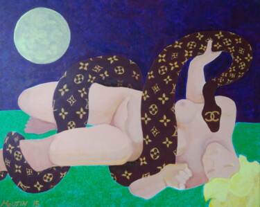 Schilderij getiteld "Lune, luxe et luxure" door Bernard Moutin, Origineel Kunstwerk, Acryl