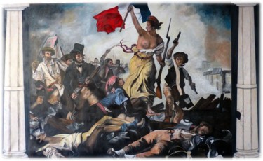 Peinture intitulée "La Liberté guidant…" par Bernard Niobey, Œuvre d'art originale, Acrylique