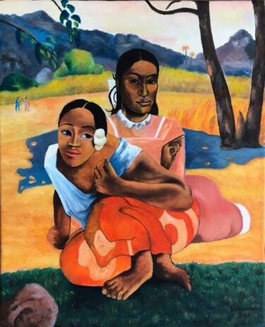 Painting titled "Gauguin quand allez…" by Bernard Palermo, Original Artwork, Oil