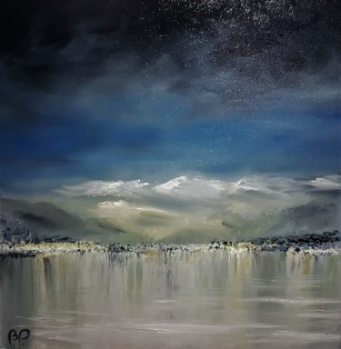Painting titled "Reverie Lac de mont…" by Bernard Patarin, Original Artwork, Oil