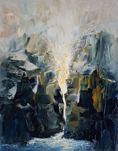 Painting titled "Fracture 1" by Bernard Patarin, Original Artwork, Oil