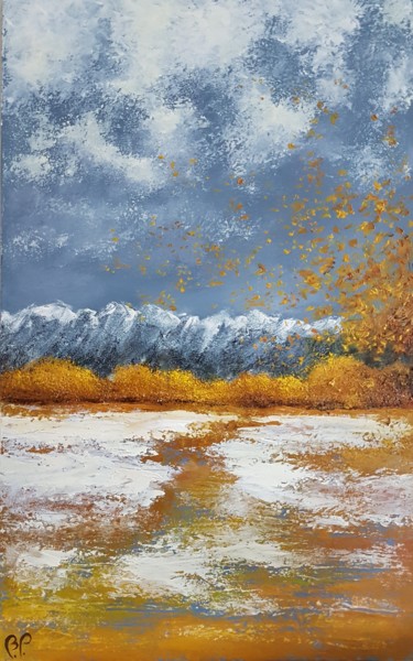Pintura intitulada "Premières neiges -…" por Bernard Patarin, Obras de arte originais, Óleo