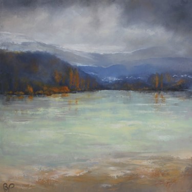 Peinture intitulée "Rêverie - Un lac tr…" par Bernard Patarin, Œuvre d'art originale, Huile