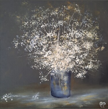 Peinture intitulée "Reverie bouquet bla…" par Bernard Patarin, Œuvre d'art originale, Huile