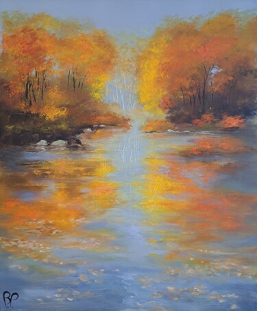 Peinture intitulée "Flammes d'automne -…" par Bernard Patarin, Œuvre d'art originale, Huile