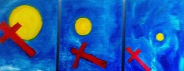 Peinture intitulée "T163 Chemin de croix" par Bernard Pineau, Œuvre d'art originale, Huile