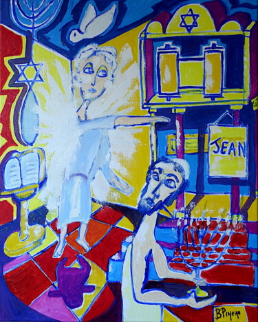 Pintura titulada "H260F25 Jean Annonc…" por Bernard Pineau, Obra de arte original, Oleo