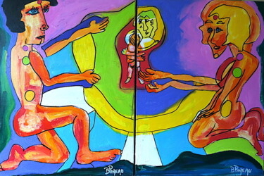 「D233P20 Procréation」というタイトルの絵画 Bernard Pineauによって, オリジナルのアートワーク, オイル