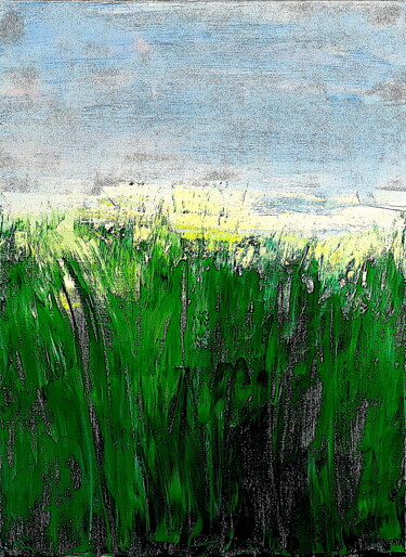 Schilderij getiteld "H009P20 Herbes sauv…" door Bernard Pineau, Origineel Kunstwerk, Olie