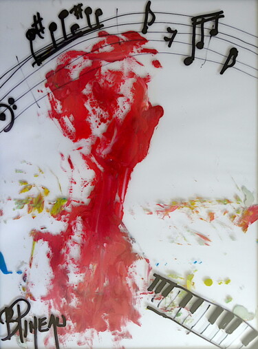 Картина под названием "V013H40 Lettre à El…" - Bernard Pineau, Подлинное произведение искусства, Масло