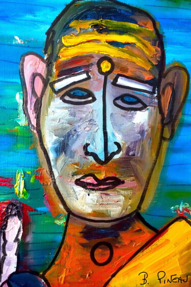 Schilderij getiteld "Z021H30 Visage à Bé…" door Bernard Pineau, Origineel Kunstwerk, Digitale fotografie