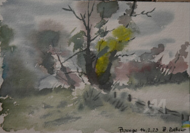 Painting titled "Bocage" by Bernard Pothier, Original Artwork, Watercolor