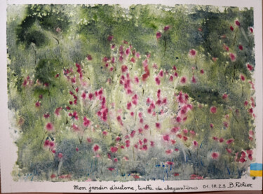 Painting titled "Mon jardin d'hiver" by Bernard Pothier, Original Artwork, Watercolor