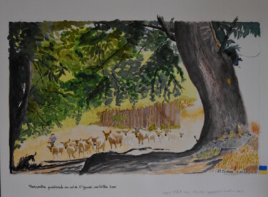 绘画 标题为“Pastorale. Col de S…” 由Bernard Pothier, 原创艺术品, 水彩 安装在纸板上