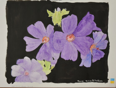 Painting titled "Mauves" by Bernard Pothier, Original Artwork, Watercolor