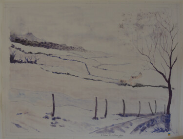 Peinture intitulée "Morne plaine" par Bernard Pothier, Œuvre d'art originale, Aquarelle