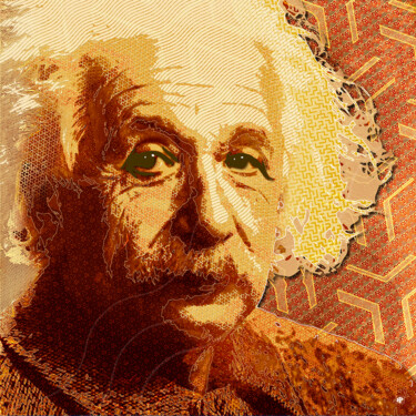 Digitale Kunst mit dem Titel "Albert Einstein" von Bernard Pourchet, Original-Kunstwerk, 2D digitale Arbeit