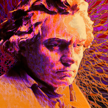 Arte digital titulada "Beethoven" por Bernard Pourchet, Obra de arte original, Trabajo Digital 2D