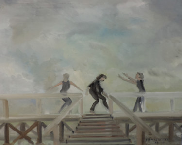 Peinture intitulée "dance dans ma dune" par Bernard Relecom, Œuvre d'art originale, Huile