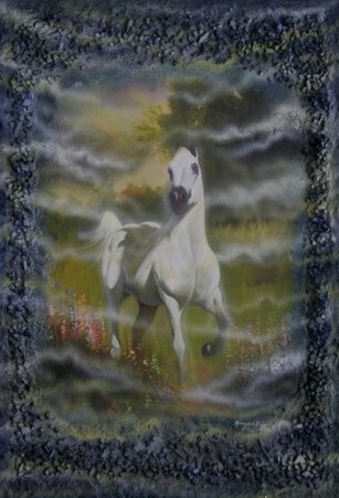 Painting titled "(29) elegant horse" by Bernard Renno, Original Artwork
