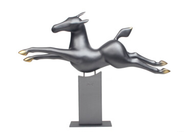 Skulptur mit dem Titel "Jolly Jumper" von Bernard Rives, Original-Kunstwerk, Harz