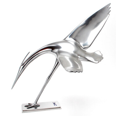 제목이 "Aigrette"인 조형물 Bernard Rives로, 원작, 스테인레스 스틸