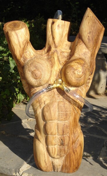 Sculpture titled "Corps-Rompu" by Bernard Sabathé, Original Artwork, Wood